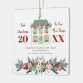 初めての新しい家のクリスマス家族写真 セラミックオーナメント (左)