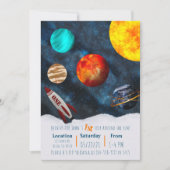 初めての旅のまわりにで太陽宇宙テーマボーイ惑星 招待状 (正面)