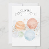 初めての旅のまわりには太陽の第1誕生日招待状 招待状 (裏面)