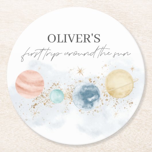 初めての旅 – サンのまわりに紙コースター ラウンドペーパーコースター (正面)