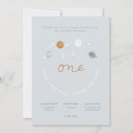 初めての旅 宇宙テーマ 1歳の誕生日招待状 招待状