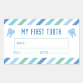 『初めての歯の形見』 長方形シール (正面)