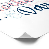 初めての母の日おめでとう かわいい 新しいママ ポスター (角)