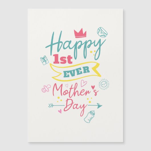 初めての母の日かわいい明るい新しい母 (正面)