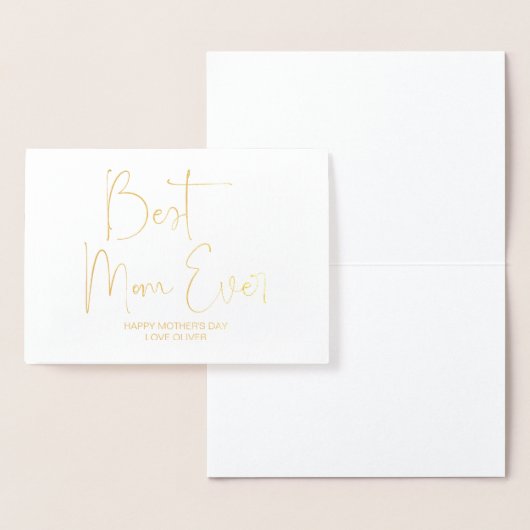 初めての母の日が幸せ最高ので新しいお母さん 箔カード (ディスプレー)