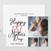 初めての母の日のシンプルな3枚の写真コラージュ シーズンカード (正面/裏面)
