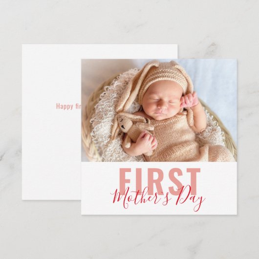 初めての母の日のスクリプト写真 シーズンカード (正面/裏面)