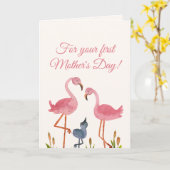 初めての母の日のフラインゴーカード カード (黄色い花)