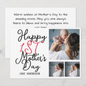 初めての母の日のプレゼントに最適な3枚の写真のコラージュ シーズンカード (正面/裏面)