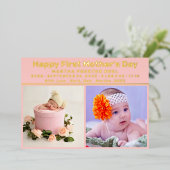 初めての母の日のメッセージ付きベイビーボーイカード 箔シーズンカード (立ち正面)