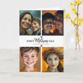 初めての母の日の写真コラージュ カード (黄色い花)