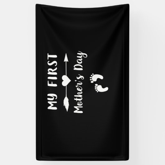 初めての母の日の妊娠告知お母さん 横断幕 (縦)