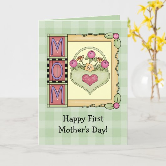 初めての母の日の挨拶状 カード (黄色い花)