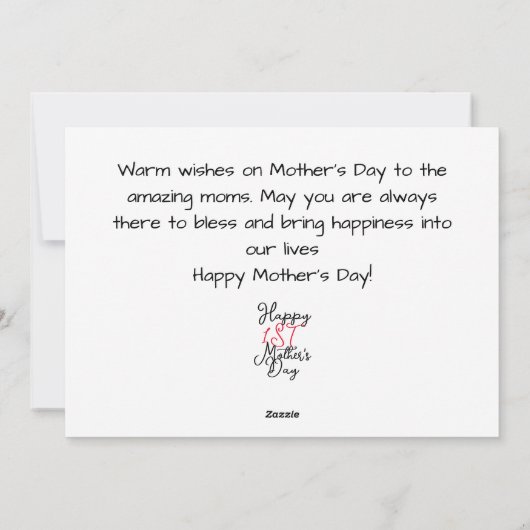 初めての母の日の簡単なプレゼント 3枚の写真のコラージュ シーズンカード (裏面)