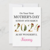初めての母の日カード として 私のベビーシッターに、ハッピー ファースト マザーズ デー シーズンカード (正面)