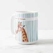 初めての母の日ギフト 母と赤ちゃんのキリン コーヒーマグカップ (正面左)