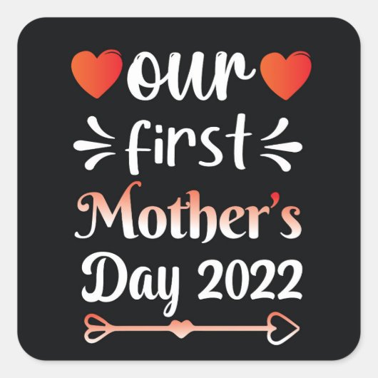 初めての母の日スクエアステッカー スクエアシール (正面)