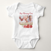 初めての母の日 かわいいフォトコラージュ 最高のママ ベビーボディスーツ (正面)