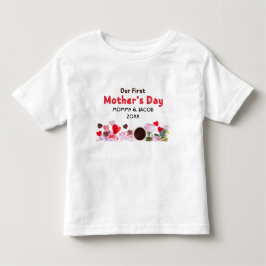 初めての母の日 カスタムネーム ベビーTシャツ トドラーTシャツ