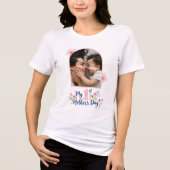 初めての母の日 ピンクの花のカスタムキープグッズ トライブレンドTシャツ (正面)