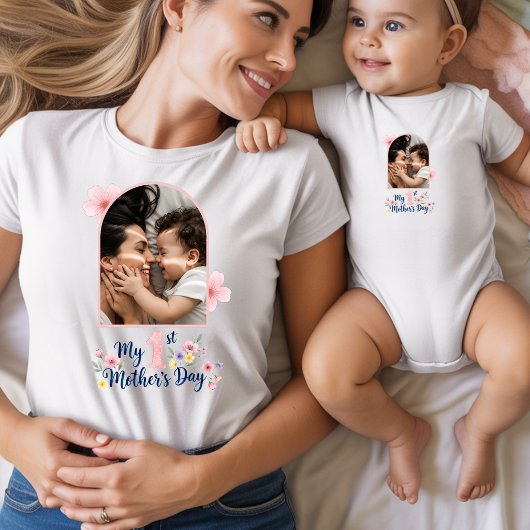 初めての母の日 ピンクの花のカスタムキープグッズ トライブレンドTシャツ