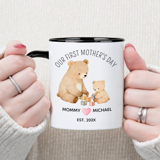 初めての母の日、ママと子グマのコーヒー マグカップ
