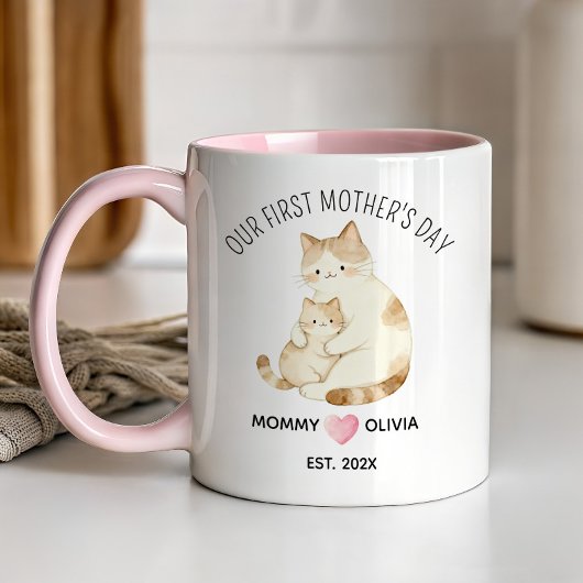 初めての母の日 ママと子猫のコーヒーカップ マグカップ