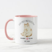 初めての母の日 ママと子猫のコーヒーカップ マグカップ (左)
