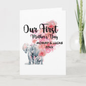 初めての母の日 ママと赤ちゃんゾウ カード (正面)