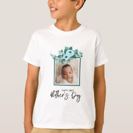 初めての母の日 ローズグリーナリーフォト Tシャツ