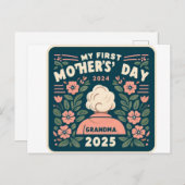 初めての母の日 2025年 祖母記念品 シーズンポストカード (正面/裏面)
