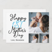 初めての母の日 3枚の写真のシンプルなコラージュ シーズンカード (正面/裏面)