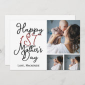初めての母の日 3枚の写真のシンプルなコラージュ シーズンカード (正面/裏面)