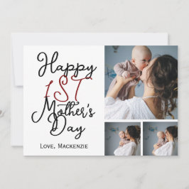 初めての母の日 3枚の写真のシンプルなコラージュ シーズンカード