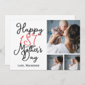 初めての母の日 3枚の写真のシンプルなコラージュ シーズンカード (正面/裏面)