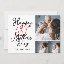 初めての母の日 3枚の写真のシンプルなコラージュ シーズンカード