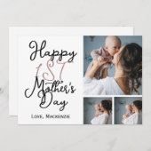 初めての母の日 3枚の写真のシンプルなコラージュ シーズンカード (正面/裏面)
