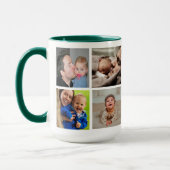 初めての父の日おめでとう新しい父の5枚の写真 – 緑 マグカップ (左)