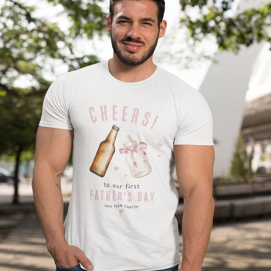 初めての父の日おめでとう、かわいい新米パパへのギフト Tシャツ