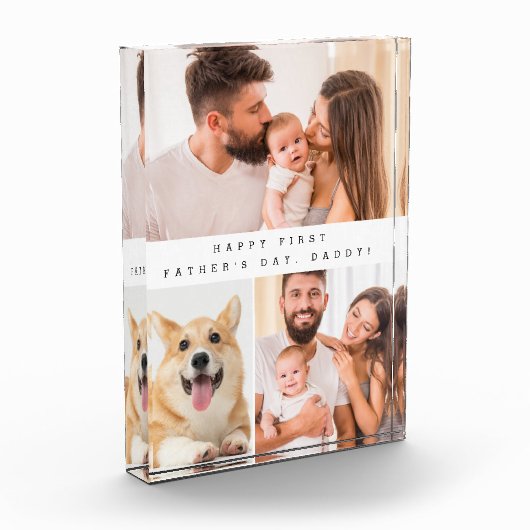 初めての父の日のための縦向きの写真コラージュ フォトブロック (左)
