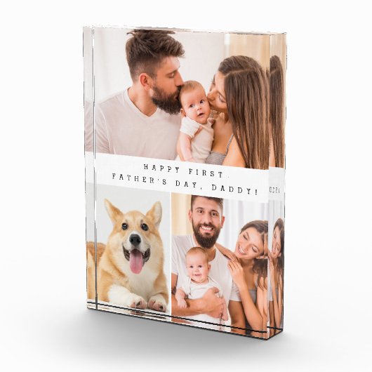 初めての父の日のための縦向きの写真コラージュ フォトブロック (右)