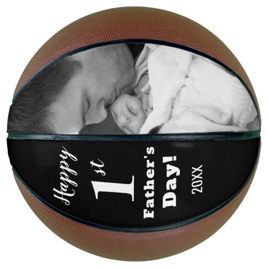 初めての父の日の写真を作カスタム成 バスケットボール (正面)