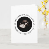 初めての父の日の赤ちゃんの超音波写真 心の写真 カード (黄色い花)