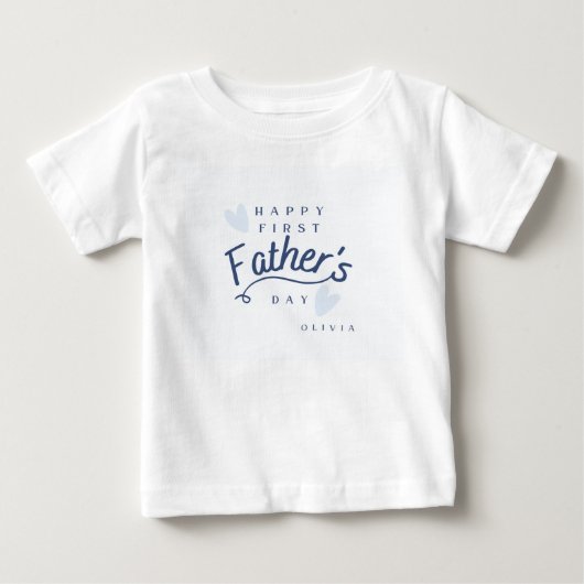 初めての父の日ギフト - 名入れ ベビーTシャツ (正面)