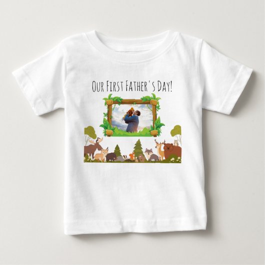 初めての父の日ベビーTシャツ ベビーTシャツ (正面)