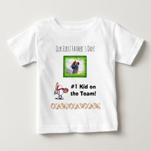 初めての父の日ベビーTシャツ ベビーTシャツ (正面)