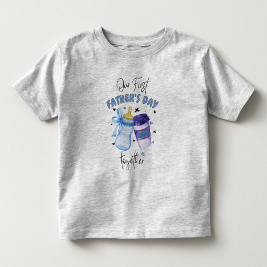 初めての父の日一緒にお揃いの服 / 青 トドラーTシャツ (正面)