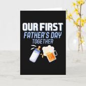 初めての父の日一緒にお祝い ビールと牛乳 ダディ カード (黄色い花)