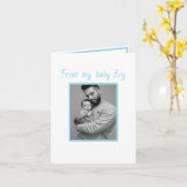 初めての父の日息子折り紙グリーティング カード (黄色い花)