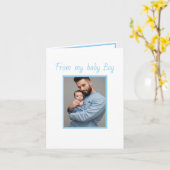 初めての父の日息子折り紙グリーティング カード (黄色い花)